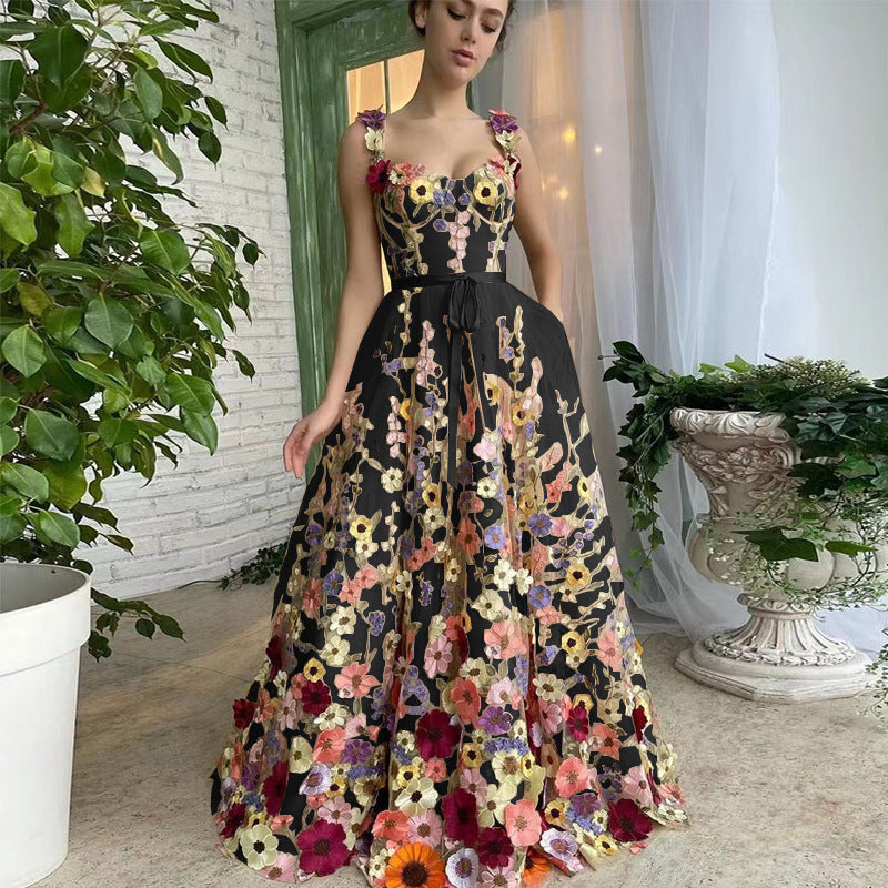 Sevintage Exquisite Flowers Prom Dresses
