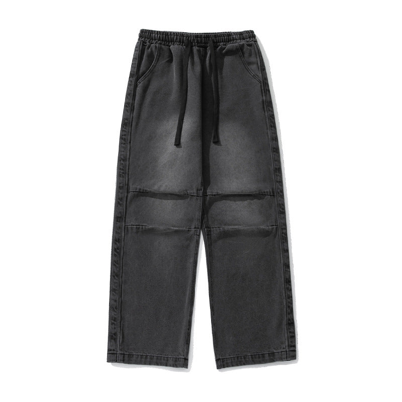 Pantalones plisados japoneses con cordón para hombre