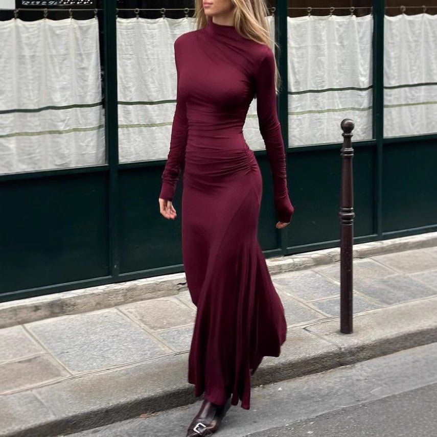 Long Sleeves Hip Long Dress