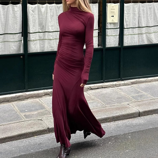 Long Sleeves Hip Long Dress